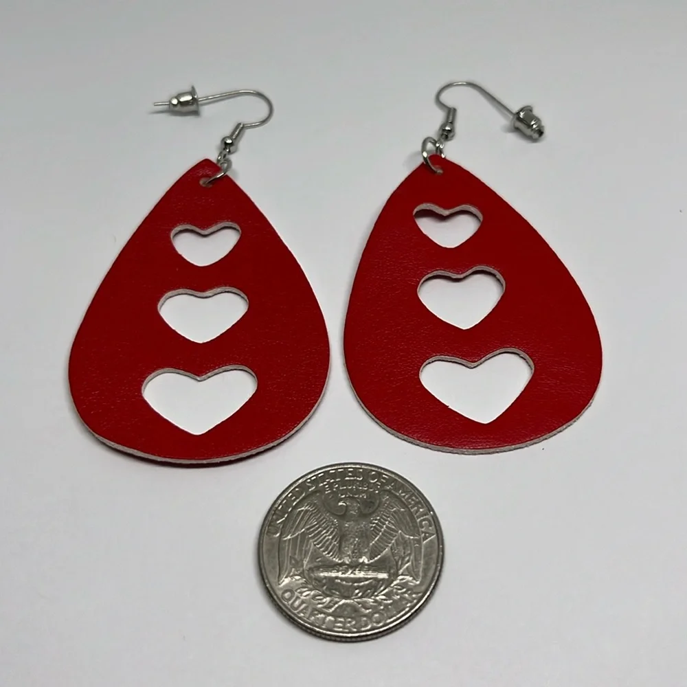 Earrings valentines dangle cute statement mom‎ daughter gift grandma hearts